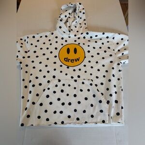 Drew House White Hoodie with Black Dots and Yellow Logo